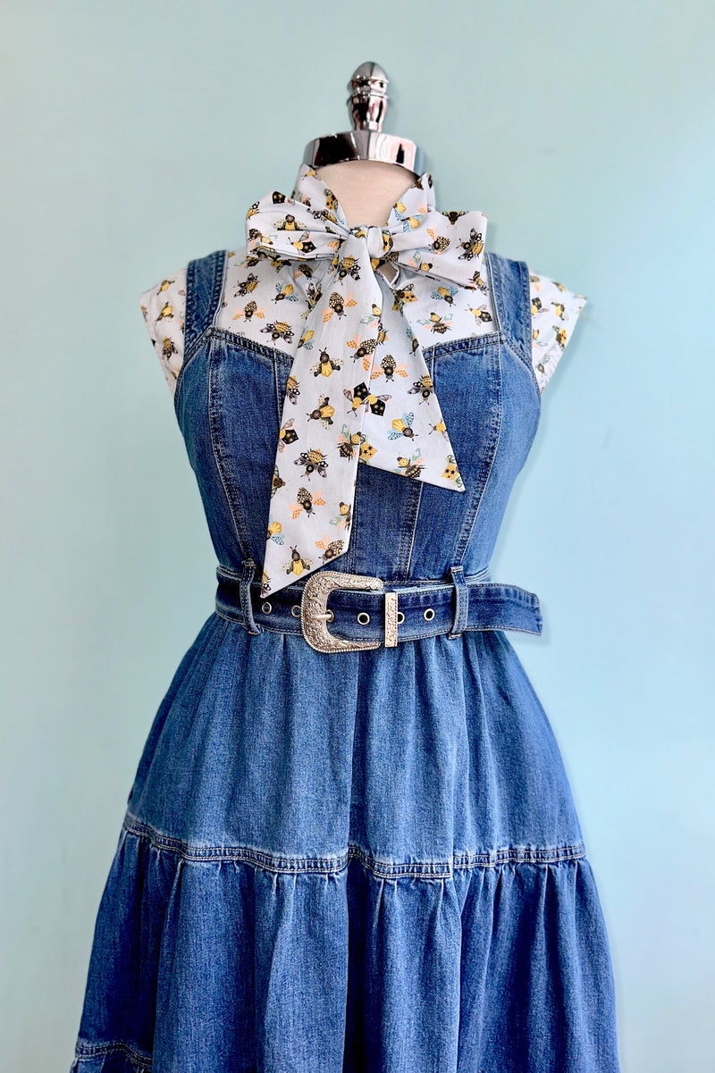 Tiered Denim Midi Dress  Modern Millie