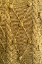 Lemon Grass Pom Pom Cable Knit Sweater
