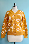 Mustard and Ivory Large Scale Floral Cardigan