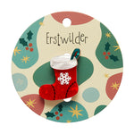 Christmas Stocking Mini Brooch by Erstwilder