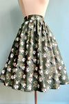 Skulls and Candles Doris Skirt in Green by Retrolicious
