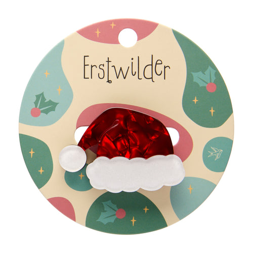 Santa's New Hat Simplified Mini Brooch by Erstwilder