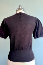 Black Moon Cutout Short Sleeve Sweater