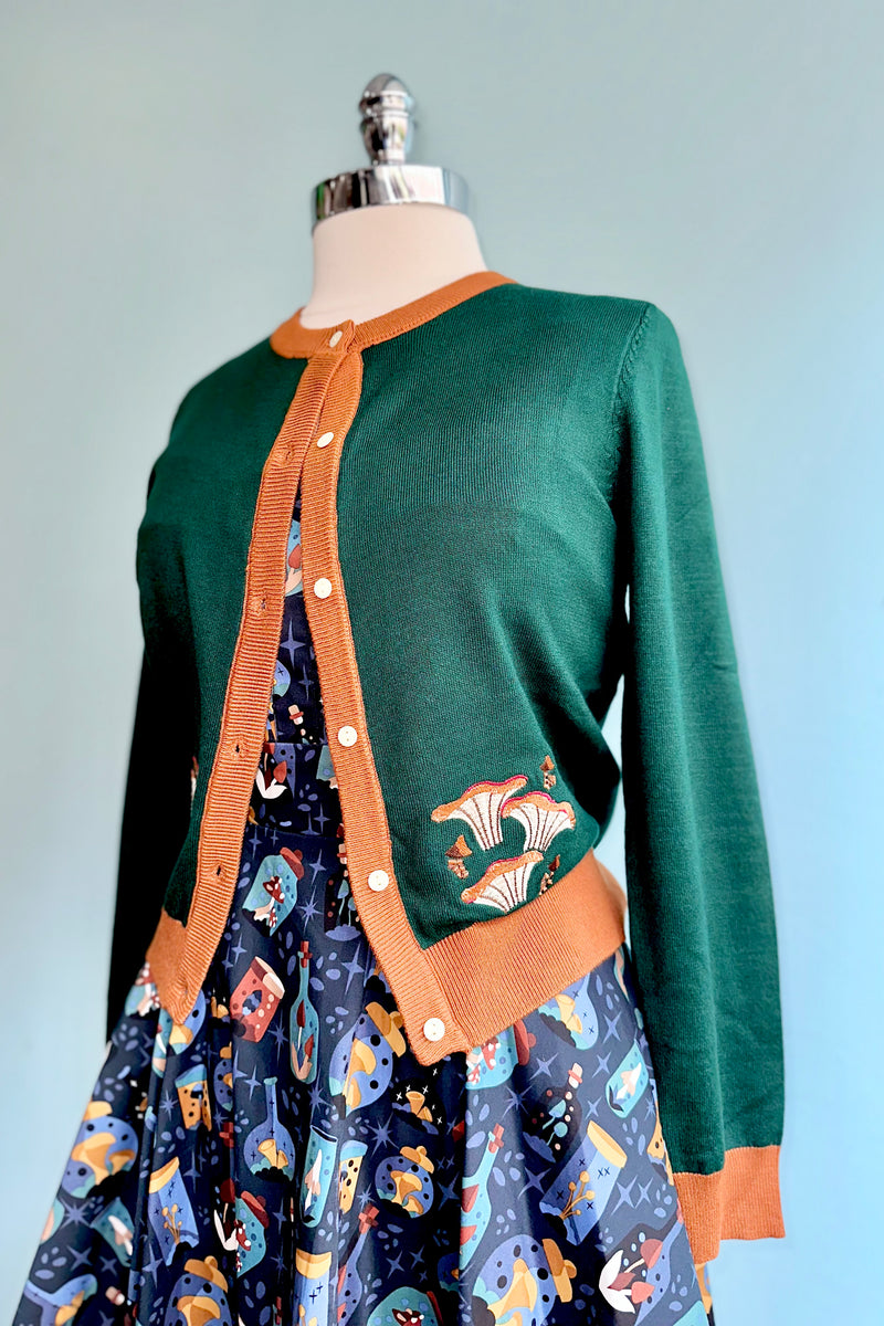 Mushroom Meadow Embroidered Leslie Cardigan by Miss Lulo