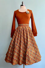 Rust Multi Plaid Doris Skirt by Retrolicious