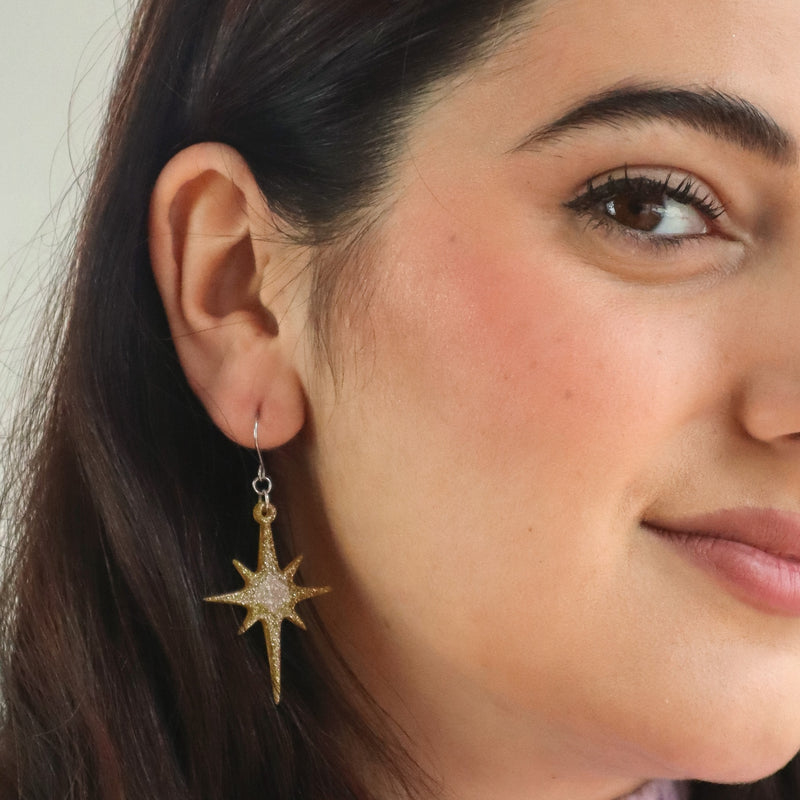Atomic Star Earrings by Erstwilder in Multiple Colors