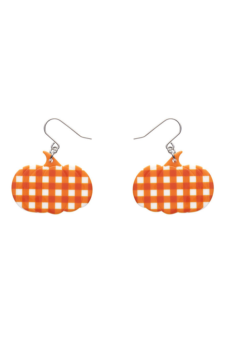 Pumpkin Gingham Essential Earrings by Erstwilder in Multiple Colors