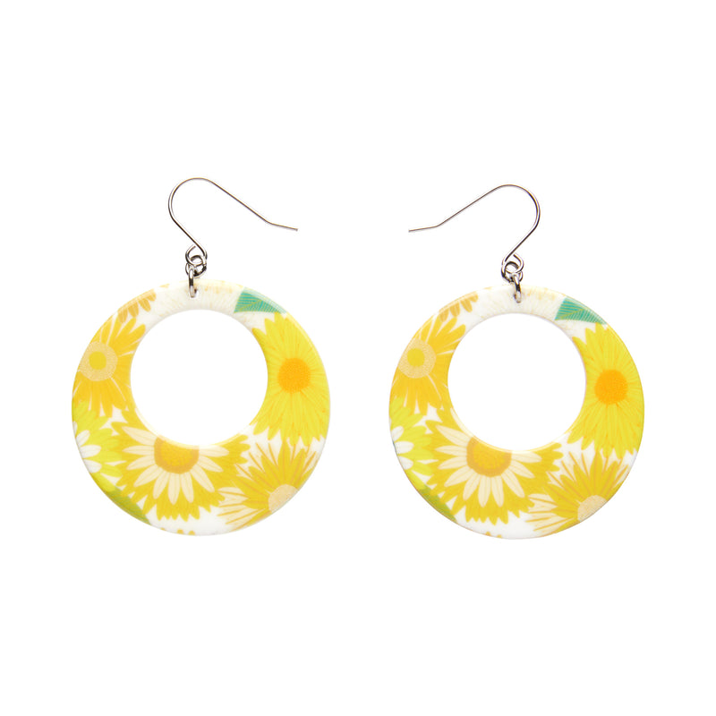 Circle Drop Floral Essential Earrings by Erstwilder in Multiple Colors!