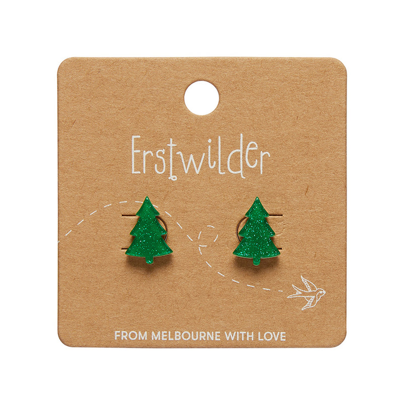 Christmas Tree Stud Essential Earrings by Erstwilder in Multiple Colors