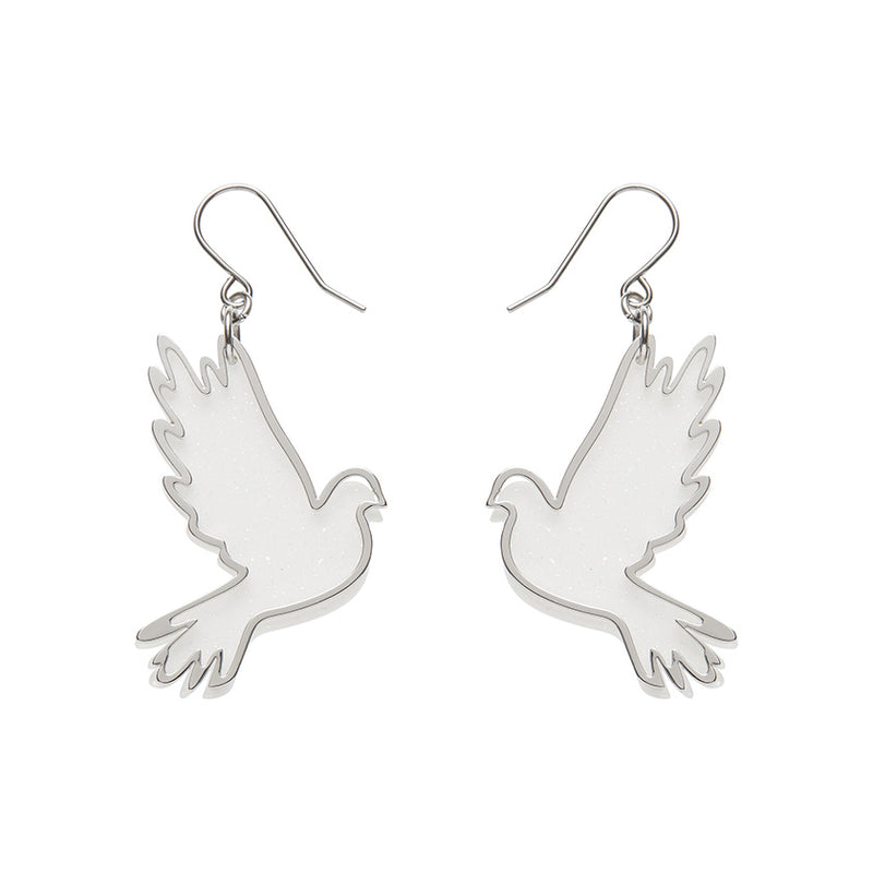 White Dove Drop Essential Earrings by Erstwilder