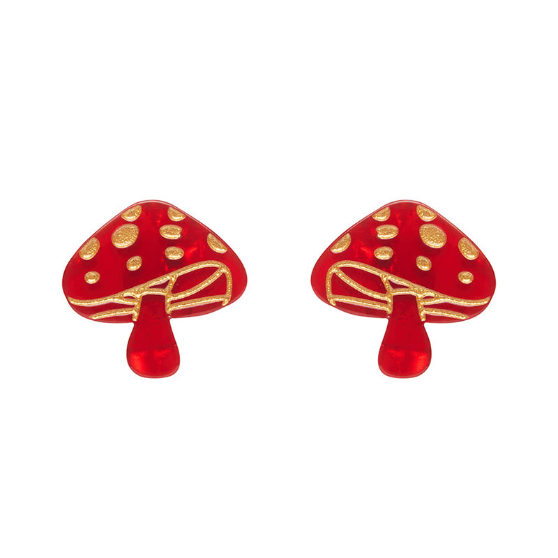 Mushroom Stud Earrings by Erstwilder in Multiple Colors