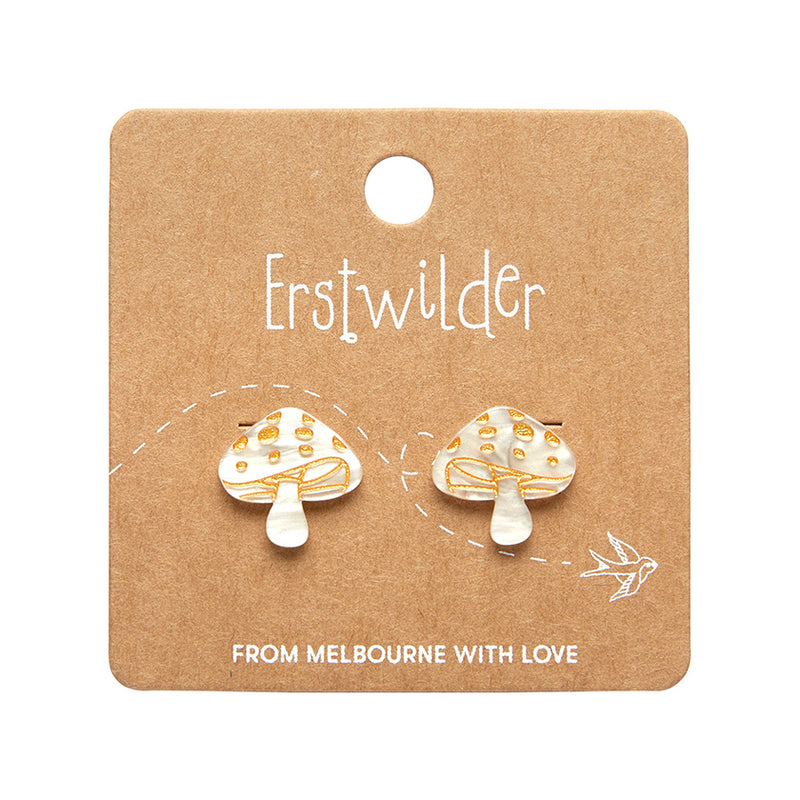 Mushroom Stud Earrings by Erstwilder in Multiple Colors