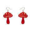 Mushroom Drop Earrings by Erstwilder in Multiple Colors