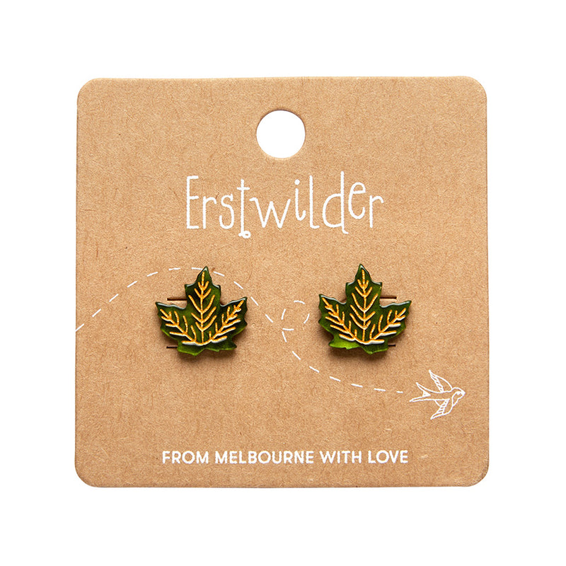 Maple Stud Earrings by Erstwilder in Multiple Colors