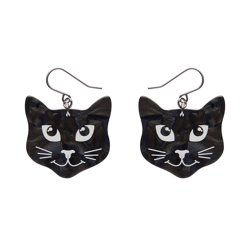 Black Cat Essential Drop Earrings by Erstwilder