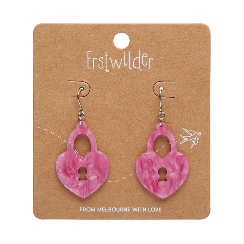 Heart Locket Drop Earrings by Erstwilder in Multiple Colors