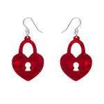 Heart Locket Drop Earrings by Erstwilder in Multiple Colors