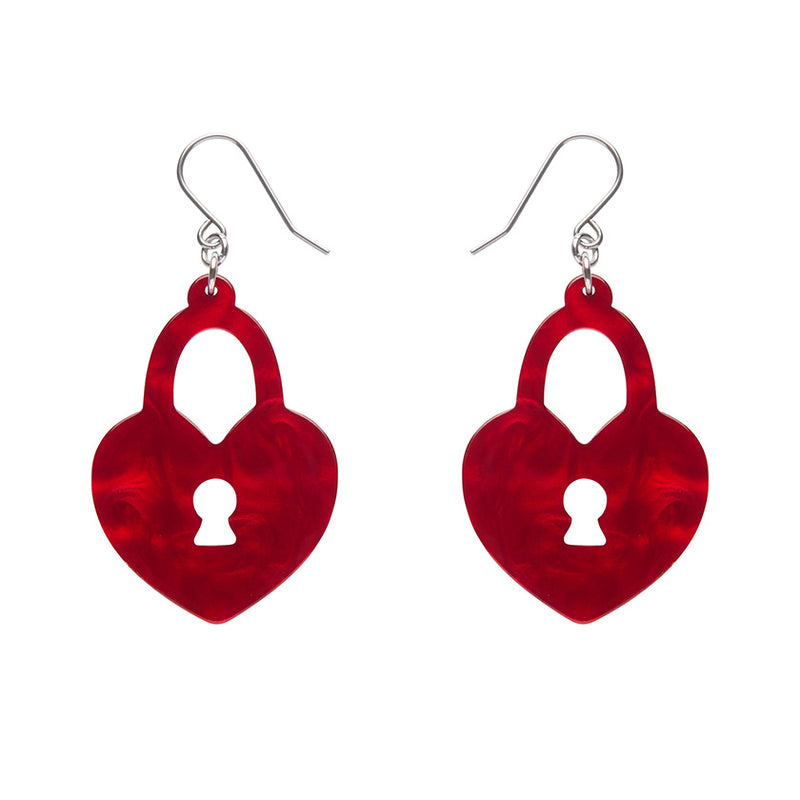 Heart Locket Drop Earrings by Erstwilder in Multiple Colors