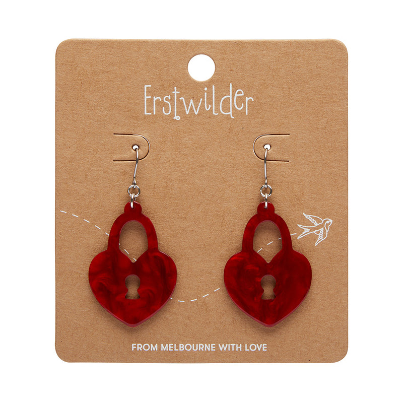 Heart Locket Drop Earrings by Erstwilder in Multiple Colors