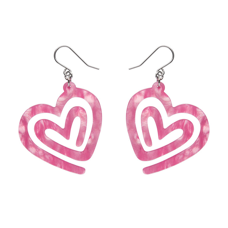 Heart Maze Drop Earrings by Erstwilder in Multiple Colors