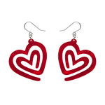 Heart Maze Drop Earrings by Erstwilder in Multiple Colors