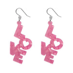 LOVE Drop Earrings by Erstwilder in Multiple Colors