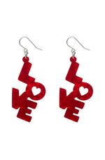 LOVE Drop Earrings by Erstwilder in Multiple Colors