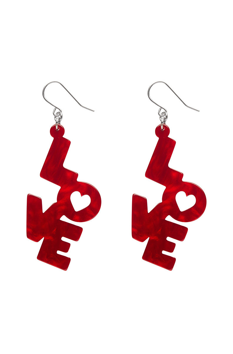 LOVE Drop Earrings by Erstwilder in Multiple Colors