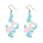 LOVE Drop Earrings by Erstwilder in Multiple Colors