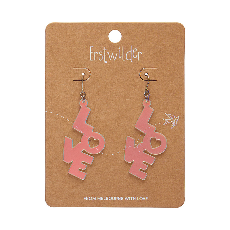 LOVE Drop Earrings by Erstwilder in Multiple Colors