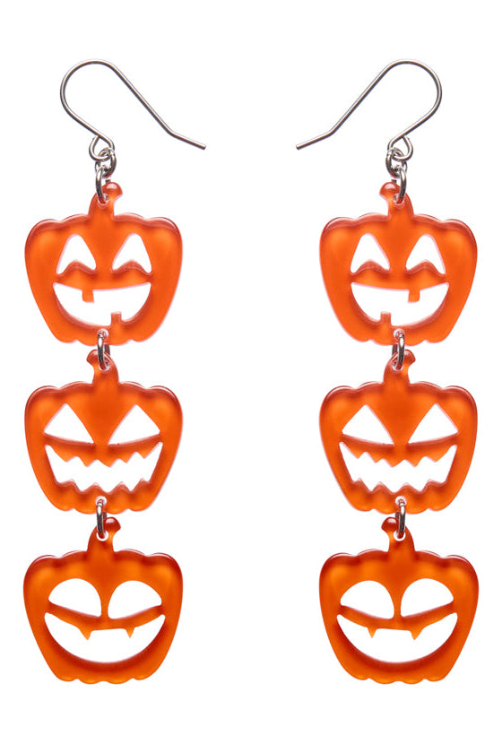 Halloween Pumpkins Drop Essential Earrings by Erstwilder in Multiple Colors