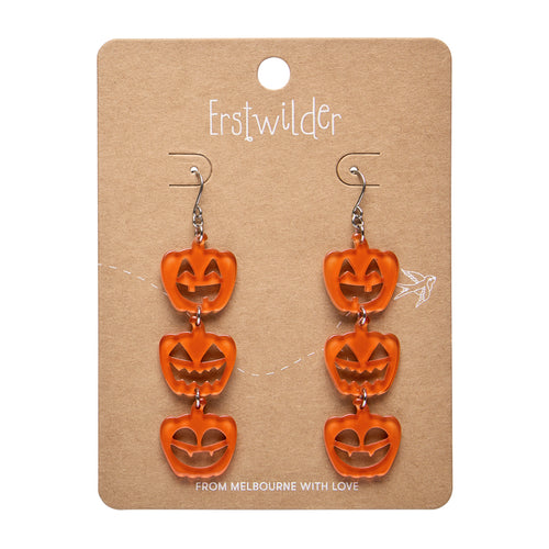 Halloween Pumpkins Drop Essential Earrings by Erstwilder in Multiple Colors