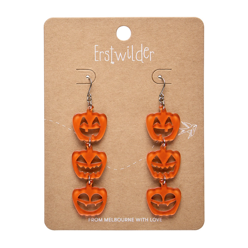 Halloween Pumpkins Drop Essential Earrings by Erstwilder in Multiple Colors