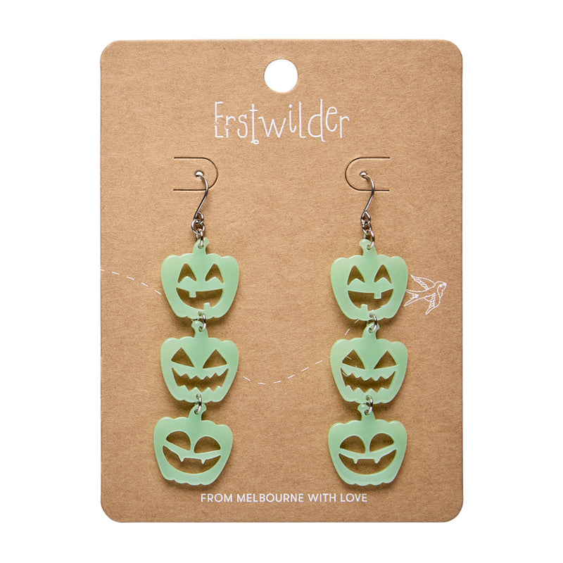 Halloween Pumpkins Drop Essential Earrings by Erstwilder in Multiple Colors