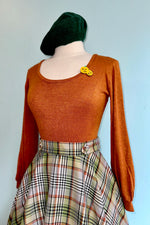 Rust Bishop Sleeve Grace Top by Heart of Haute