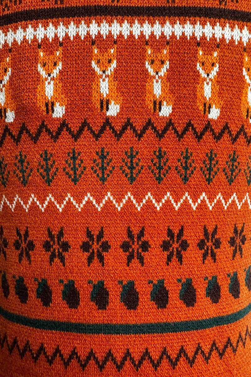 Rust Vixey Fox Sweater by Hell Bunny