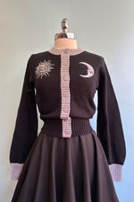 Silver Sun and Moon Cardigan Sweater