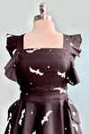 Black Bat Ruffle Strap Pinafore Dress
