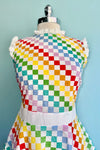 Rainbow Checks Sleeveless Ruffle Dress