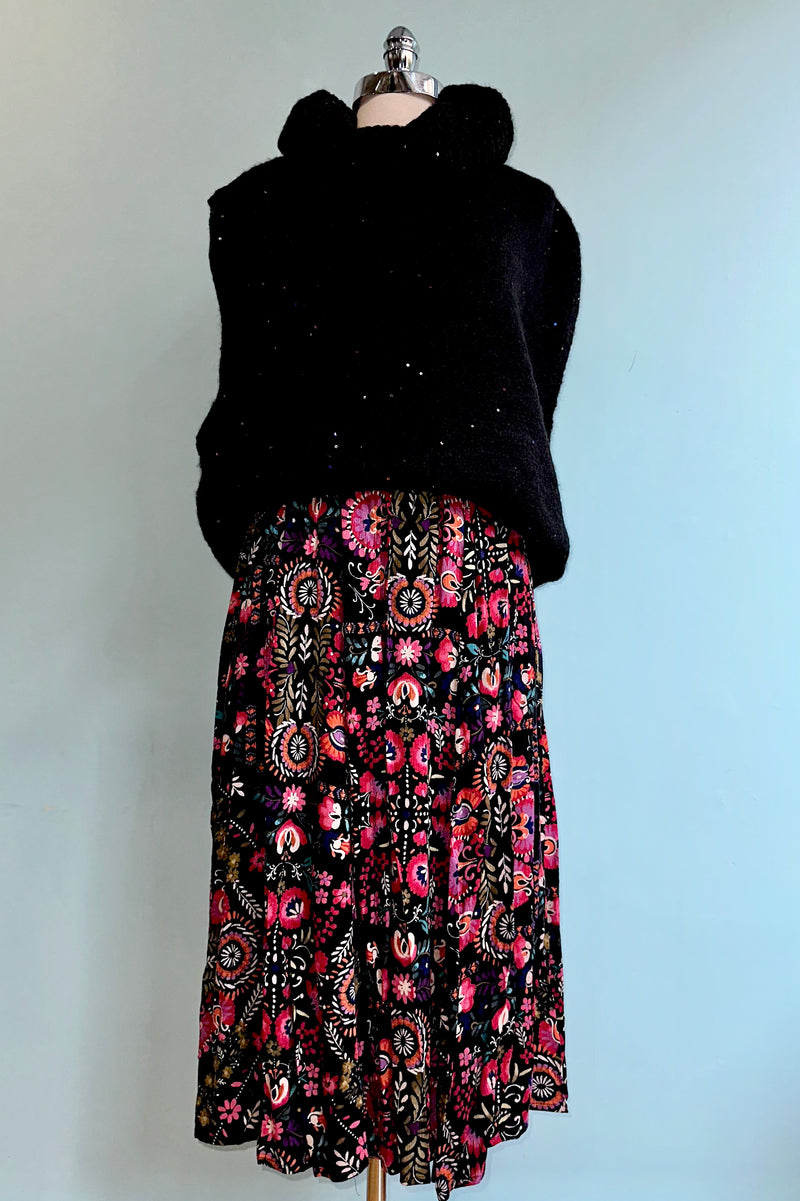 Folk Floral Midi Skirt by Molly Bracken