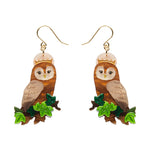 Regal Woodland Owl Drop Earrings by Erstwilder