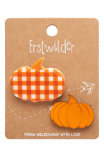 Orange Pumpkin Patch Mini Brooch Set by Erstwilder