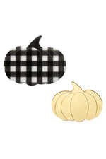 Black Pumpkin Patch Mini Brooch Set by Erstwilder
