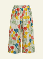 Ivory Tulips Edith Cropped Pants by Palava