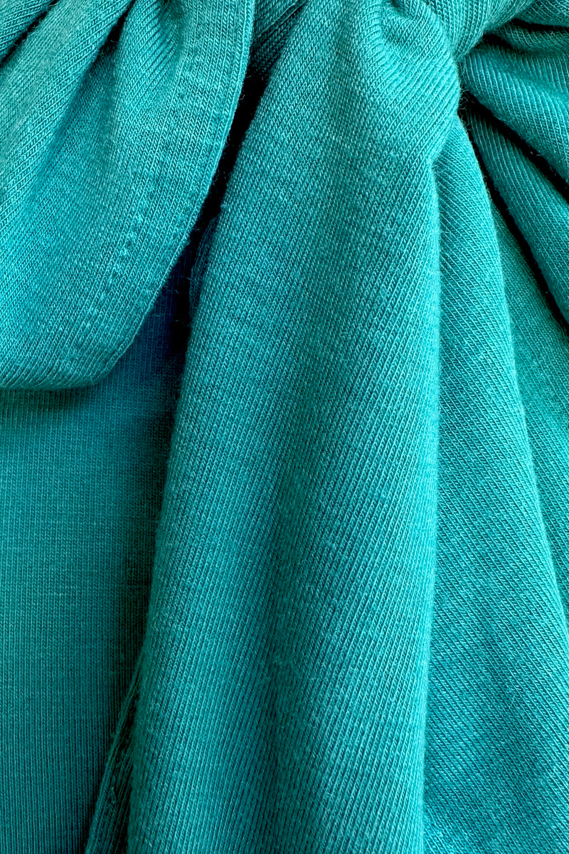 Teal Green Long Sleeve Tie Neck Jersey Top by Compania Fantastica