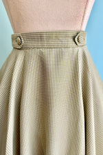 Olive Houndstooth Didi Circle Skirt by Banned