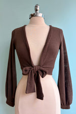 Brown Knit Grace Full Sleeve Sweet Sweater by Heart of Haute