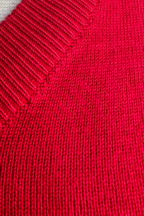 Red V-Neck Sweater Vest