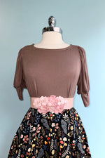 Mocha Soft Puff Sleeve Crop Top