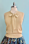 Tan Anchor Pointelle Knit Sleeveless Tina Sweater by Banned